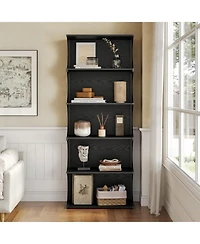 Tribesigns 5-Tier Bookcase, 70.8" Tall Open Shelf with Curved-Edge Design, Modern Display & Storage Shelf