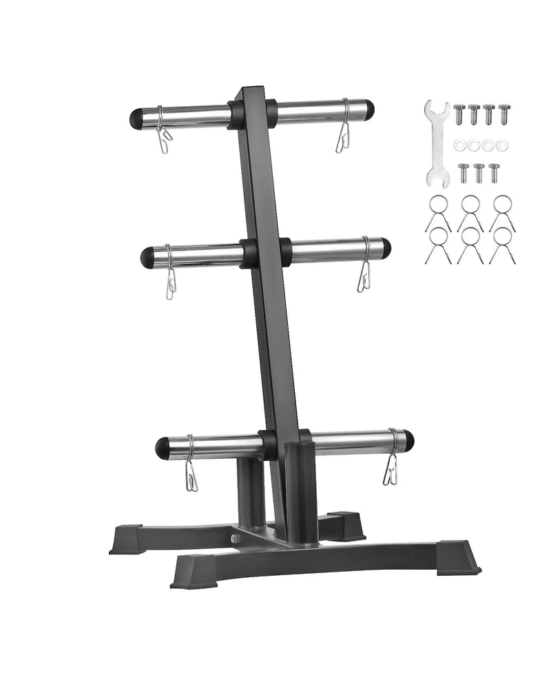Mecale Weight Plate Rack, L-Frame Plate Tree for 2-Inch Weight Plates, 1000 lb Capacity Storage Stand