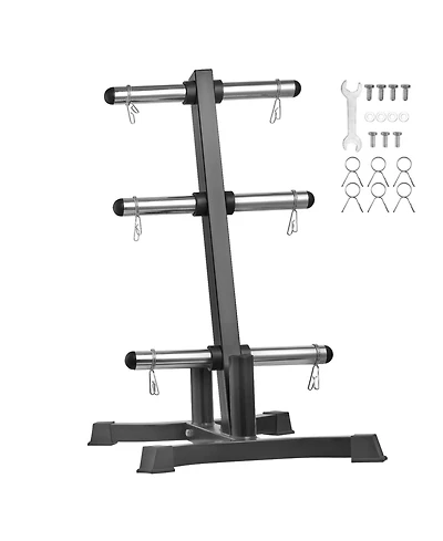 Mecale Weight Plate Rack, L-Frame Plate Tree for 2-Inch Weight Plates, 1000 lb Capacity Storage Stand