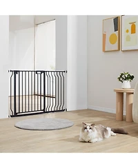 Cozito Extra-Wide Walk-Thru Safety Gate with Auto-Close, 29.5"-48.4", Black