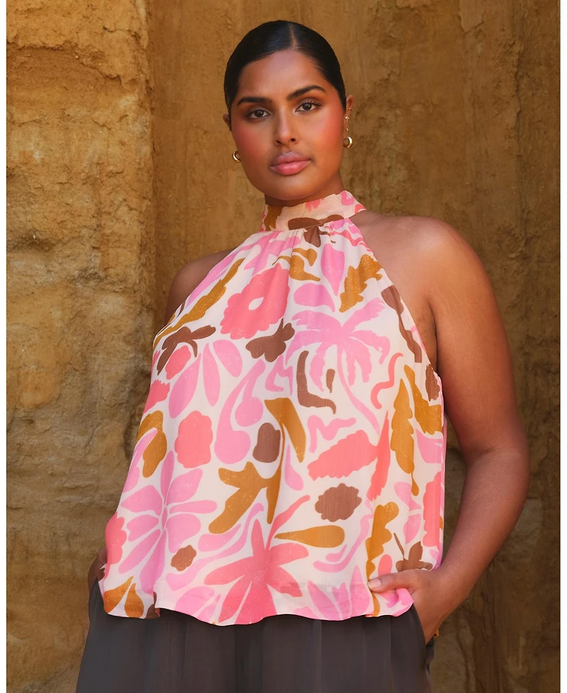 Estelle Women's Luciana Floral Halter Top