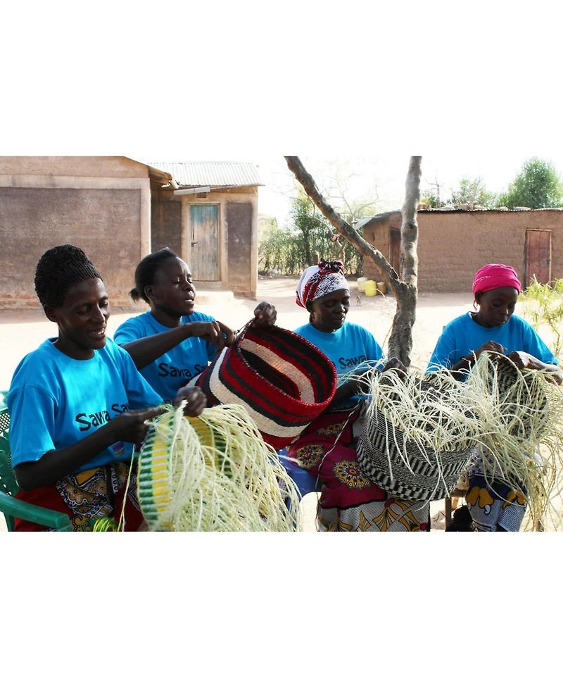 Sawa SAWABalance Art Spiral Black and White Handmade Sisal Straw Basket Tote