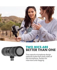Movo DoubleMic-uc Dual Capsule Phone Microphone for Usb-c Devices