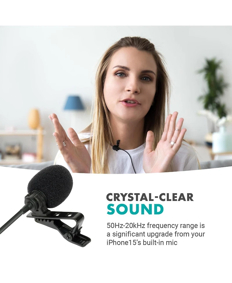 Movo uLav-l-Duo Digital Dual iPhone 15/16 Lavalier Omnidirectional Clip on Microphone (Usb-c)