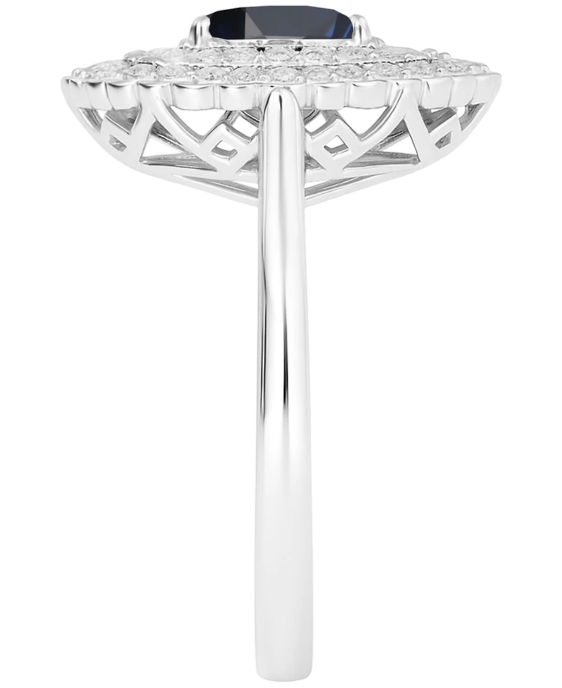 Macy's Sapphire (7/8 ct. t.w.) & Diamond (1/3 Ring 14k White Gold (Also Available Ruby Emerald)