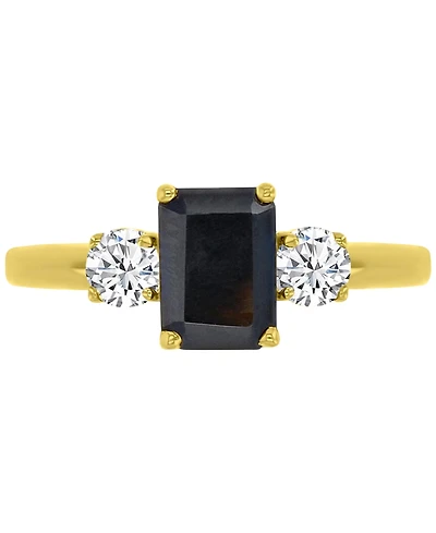 Macy's Onyx & White Topaz Ring