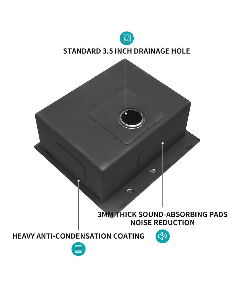 flynama 25x22x10-Inch Stainless Steel Drop-In Topmount Kitchen Sink