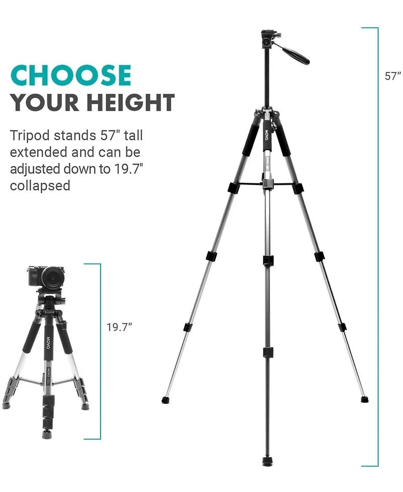 Movo iVlog1 Vlogging Kit for iPhone with Shotgun Mic, Led Light, Tabletop Tripod, Fullsize Tripod and More