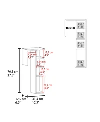 Fm Furniture Ranch, Toilet Paper Holder with 3 Open Shelves, Compact Bathroom Organizer,White