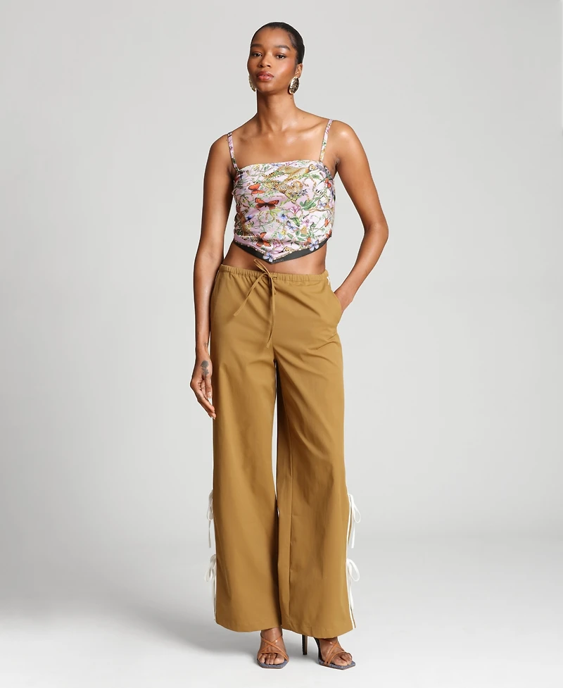 Avec Les Filles Women's Square Neck Scarf Top