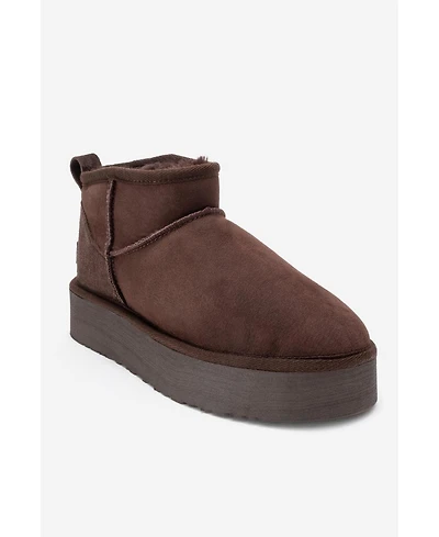 Forever & Always Shoes Women Havana Leather Platform Ankle Boot