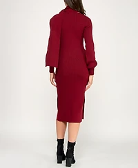 Bcx Juniors' V-Neck Midi Sweater Dress