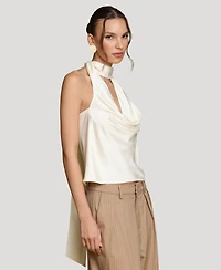 Avec Les Filles Women's Long Tie Halter Top