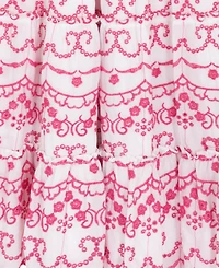 Rare Editions Girls' 7-16 Cotton Eyelet Flutter Square Neck Dress