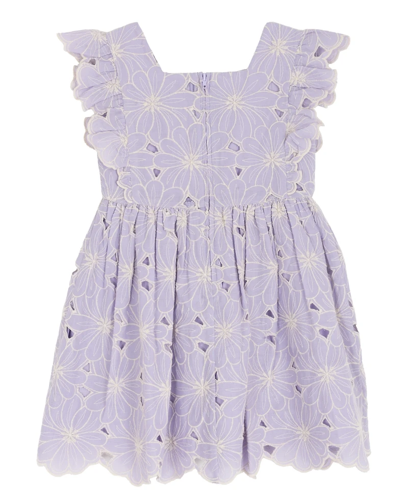Rare Editions Girls' 2T-6X Eyelet Squared Dress