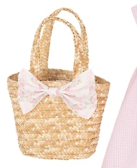 Rare Editions Girls 2T-6X Seersucker Round Neck Dress and Bag, 2-Piece Set