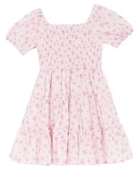 Rare Editions Girls' 2T-6X Smocked Tiered Floral Dress and Bag, 2-Piece Set