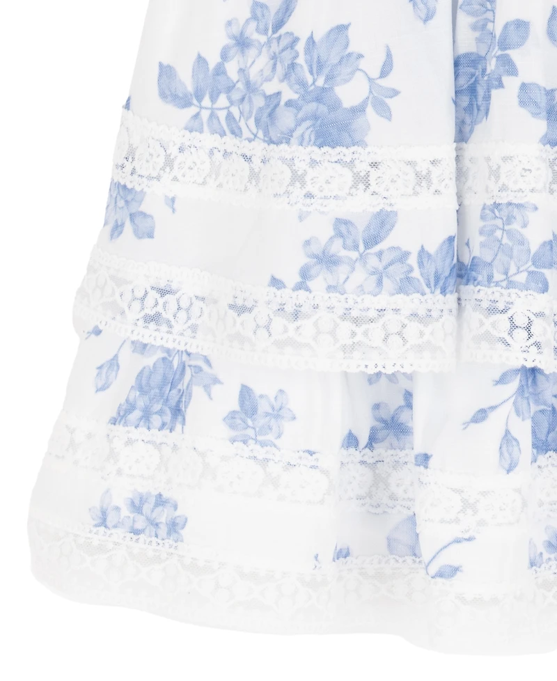 Rare Editions Girls' 2T-6X Toile Puff-Sleeve Smocked Dress