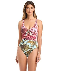 Bleu by Rod Beattie Women's V-Neck One-Piece Swimsuit