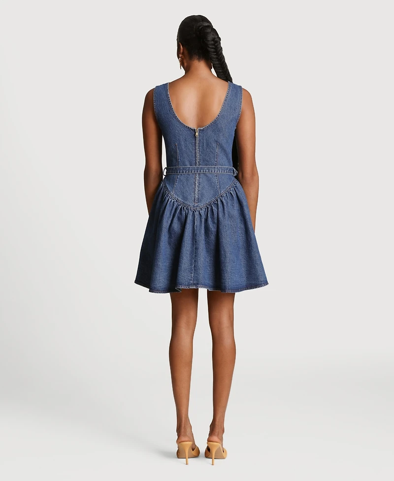 Avec Les Filles Women's Boat Neck Short Dress