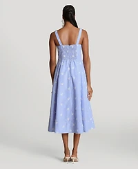 Avec Les Filles Women's Embroidered Stripe Midi Dress