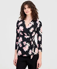 Anne Klein Women's 3/4-Sleeve Wrap Top