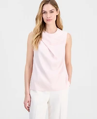 Anne Klein Women's Sleeveless Pleated Asymmetrical Top