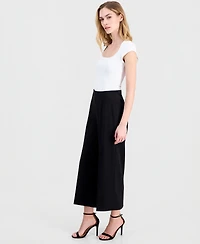 Anne Klein Women's High-Rise Cropped Wide-Leg Pants