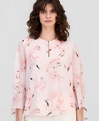 Anne Klein Women's Keyhole-Cutout Bell-Sleeve Top