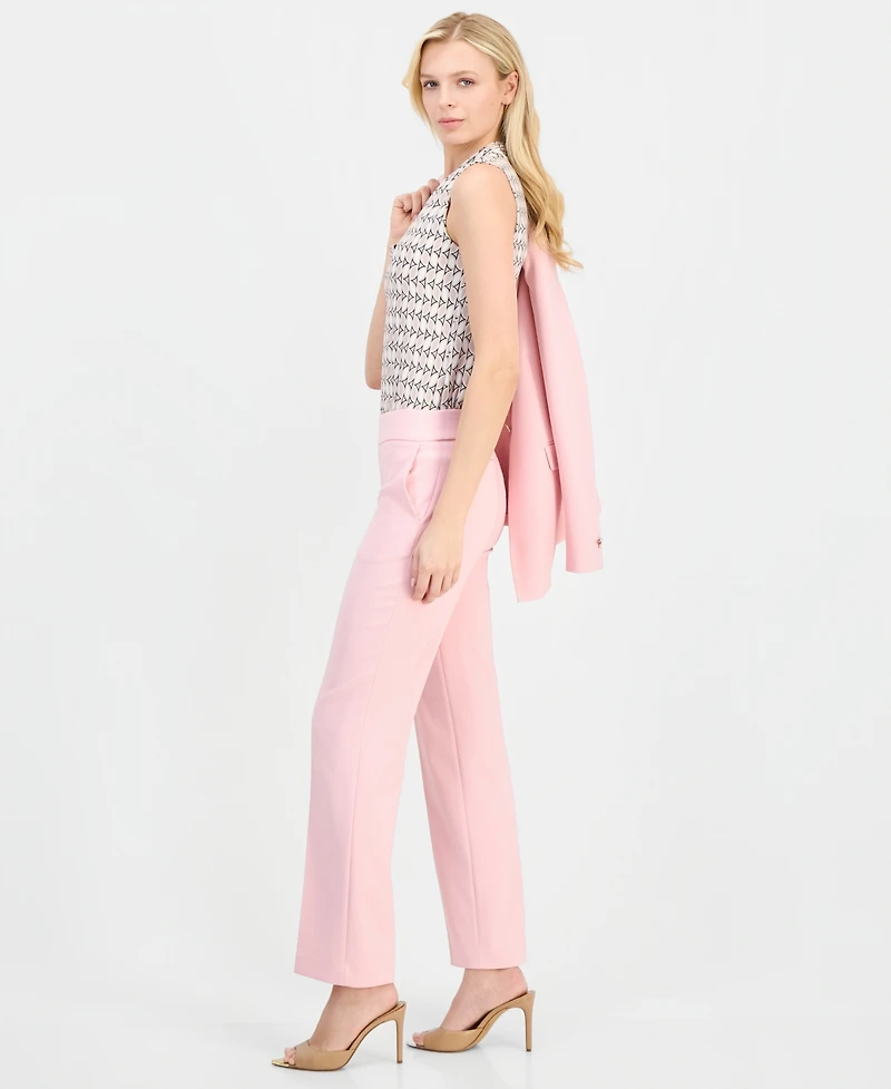 Anne Klein Women's Mid Rise Straight-Leg Pull-On Pants