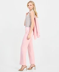Anne Klein Women's Mid Rise Straight-Leg Pull-On Pants