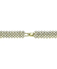 Sterling Silver 14K Gold Plated Clear Cubic Zirconia 4-Row Tennis Bracelet