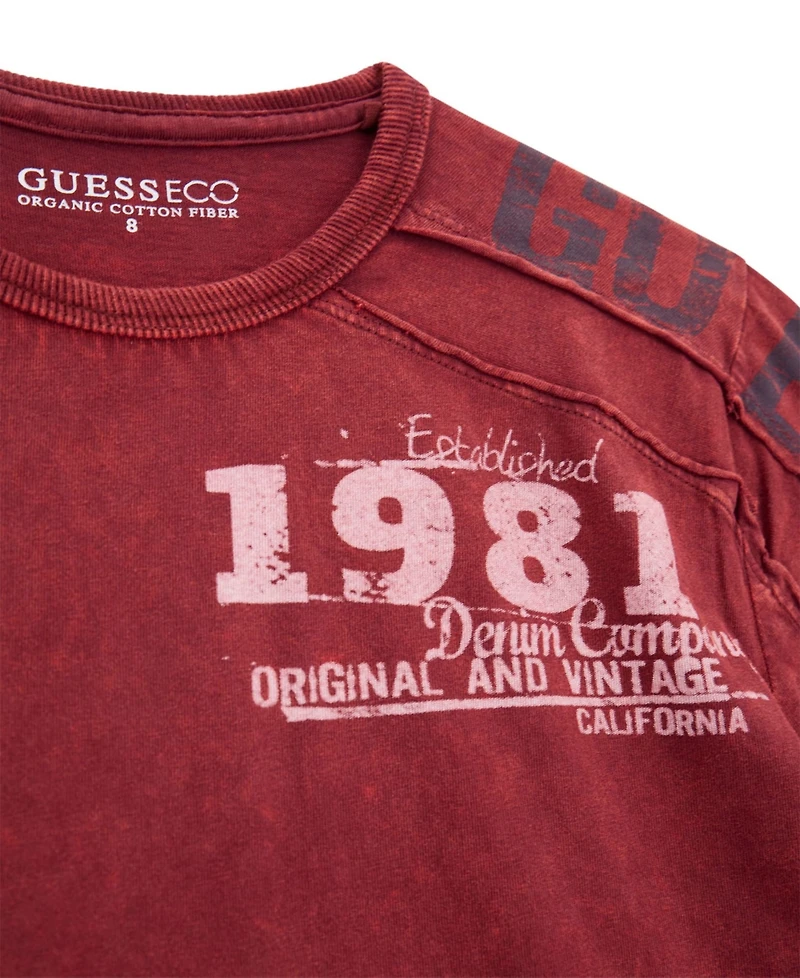 Guess Boys' 8-18 Garment Dye Crewneck T-Shirt
