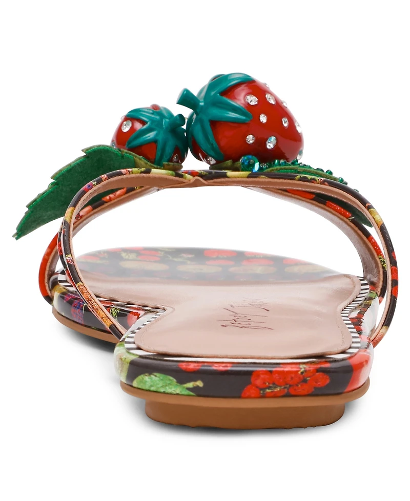 Betsey Johnson Women's Garrik Strawberry Strappy Flat Sandals