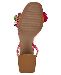 Betsey Johnson Women's Merrily Floral Low Block Heel Sandals