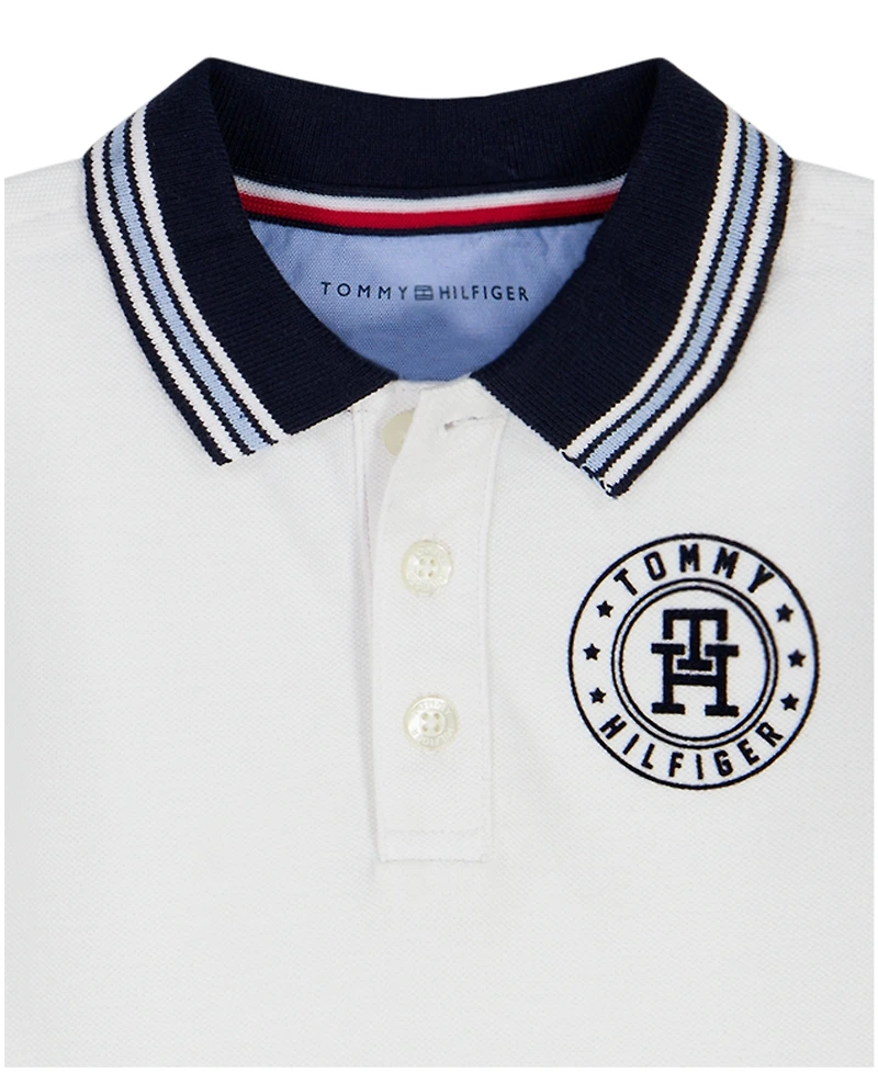 Tommy Hilfiger Boys' 2T-7 Ribbed Polo Shirt and Shorts, 2-Piece Set