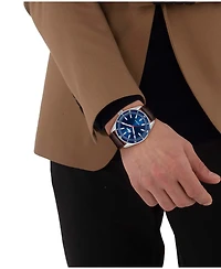 Lacoste Men's Boston Brown Leather Strap Watch, 39mm