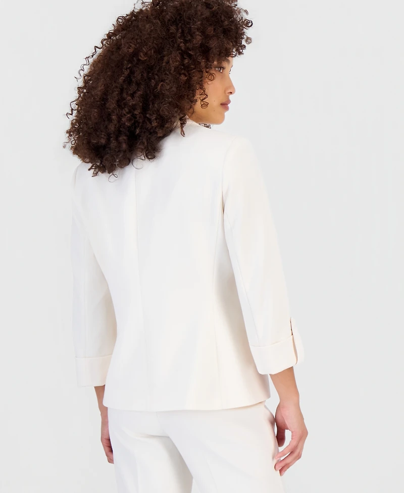 Anne Klein Essentials Petite Roll-Tab-Sleeve One-Button Blazer