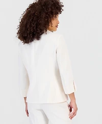 Anne Klein Essentials Petite Roll-Tab-Sleeve One-Button Blazer