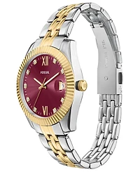Fossil Women's Scarlette Three-Hand Date Two-Tone Stainless Steel Watch, 32mm