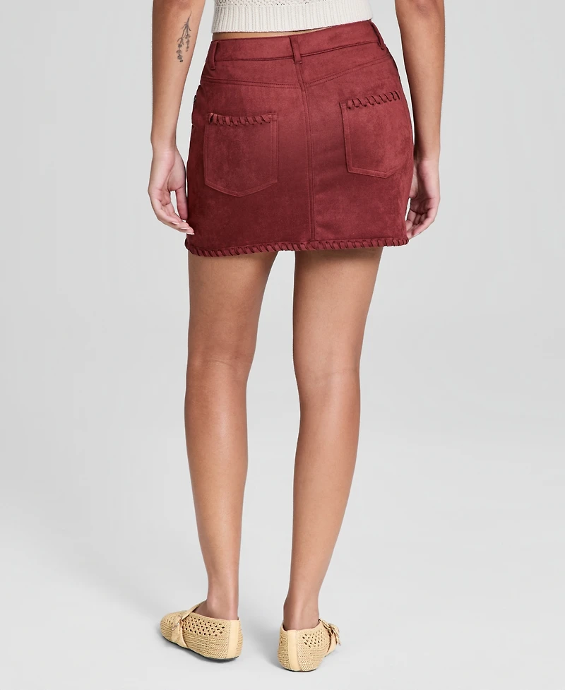 And Now This Women's Faux-Suede Woven Mini Skirt, Macy's Exclusive