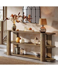 Tribesigns 70.87" Extra Long Console Table for Entryway, Narrow Wooden 3-Tier Sofa Table Behind Couch, Farmhouse Entryway Accent Table