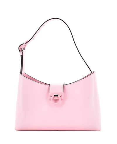 Pre-Owned Salvatore Ferragamo East West Trifolio Shoulder Bag Leather