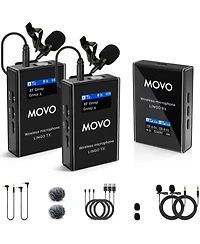 Movo Lingo-Duo Wireless Lavalier Mic System for Dslr Cameras and Smartphones
