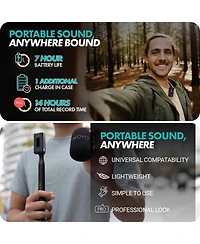 Movo Wmx-2-l-Duo Dual Wireless Lavalier Microphone for iPhone/Lightning Devices with Wmx-hm Handheld Adapter