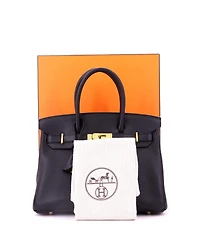 Pre-Owned Hermes Birkin 30 Handbag Black Clemence with Gold Hardware