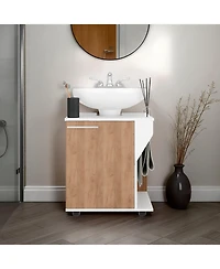 Fm Furniture Compact Under Sink Storage Cabinet with Side Compartment