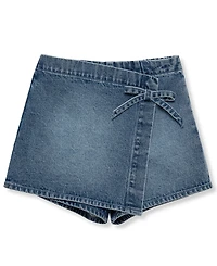 H by Habitual Girls' 7-16 Faux Wrap Denim Skort