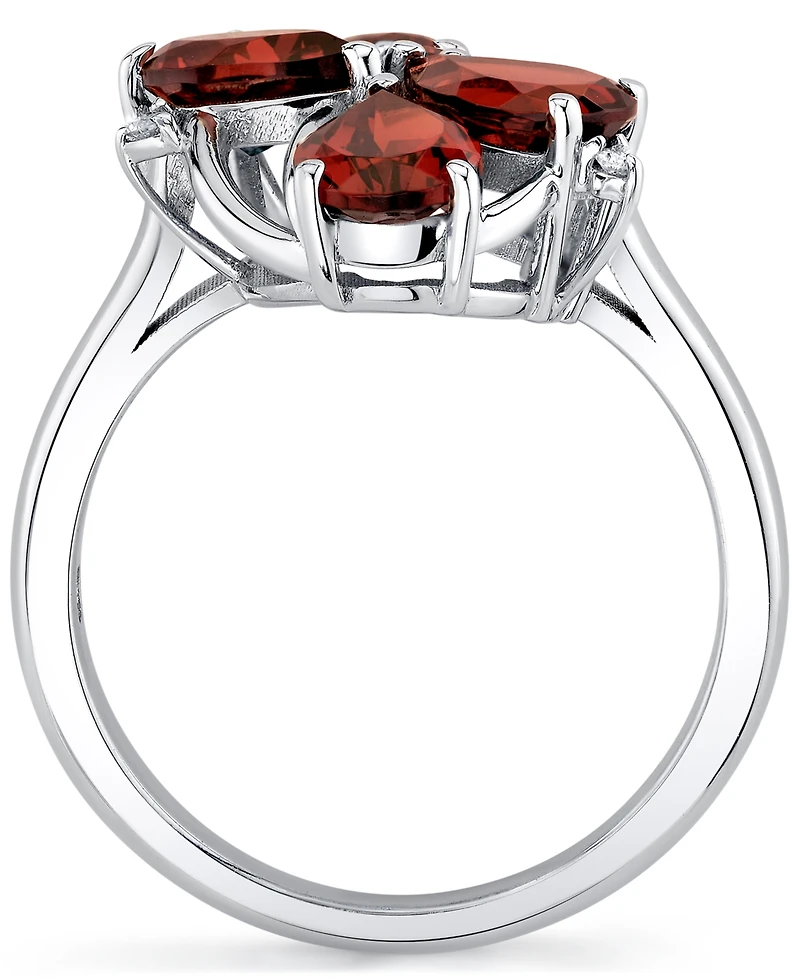 Macy's Garnet (4-2/5 ct. t.w.) & Diamond Accent Ring in Sterling Silver