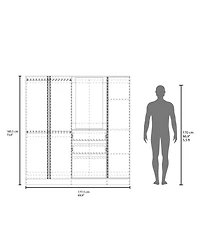 Fm Furniture Canyon Wardrobe Organizer with Mirror and Storage Compartments